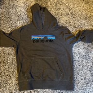 Patagonia Youth Charcoal Hoodie with Logo